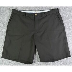 Peter Millar Shorts Mens 38 Black Salem Performance Golf Chino 9" Flat Front